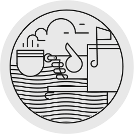 graphic icon of a dispatch center shipping coffee to your house.